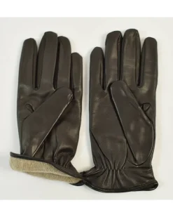 guanti uomo in pelle nero con fodera lana art 813bielastico