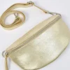 Marsupio a tracolla in pelle medio metallizzato art 3947met