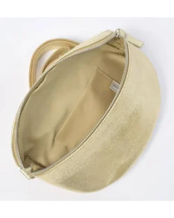 Marsupio a tracolla in pelle medio metallizzato art 3947met