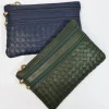 Pochette a bustina con 3 cerniere misura media in pelle intrecciato art 1752w