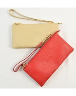 Pochette a bustina in pelle dollaro con maniglia e tracolla art 6kl07