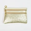 Pochette a bustina media 3 cerniere in pelle intrecciato metallizato art 1752wmet