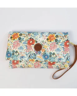 pochette in pelle stampa fiori con tracolla e maniglia art 1739_bla