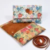 Pochette pelle fiori media con tracolla art 1730_bla