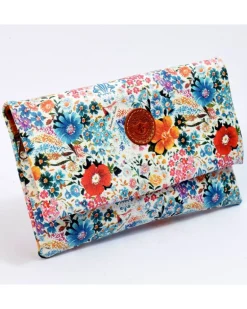 Pochette pelle fiori media con tracolla art 1730_bla