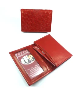 Portabiglietti da visita con finestra in pelle d agnello intrecciata art 1331_w_ww