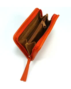 Portafoglio compatto con chiusura a zip intrecciato a mano  art 1696w