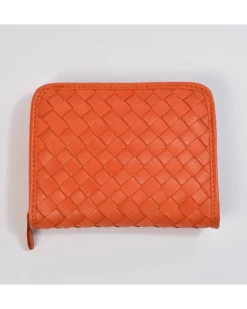 Portafoglio compatto con chiusura a zip intrecciato a mano  art 1696w