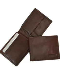 Portafoglio da uomo in pelle vegetale con pattina e portamonete euro  art 6kt080