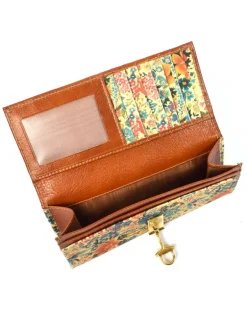 Portafoglio in pelle stampata a floreale con clip art 1691_bla