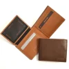 Portafoglio in pelle vegetale bicolore con pattina art 6kd024_bic