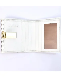 Portafoglio intrecciato bicolore clip compatto con portamonete  art 1662_wdmet