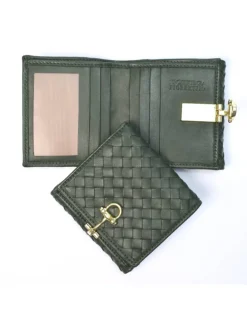 Portafoglio intrecciato clip compatto con portamonete  art 1662w