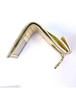 Portafoglio intrecciato metallizzato clip compatto con portamonete  art 1662_wmet