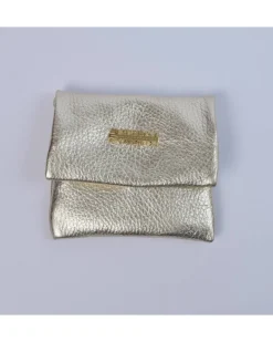Portafoglio morbido compatto da donna in pelle dollaro metallizzato art 1722domelg