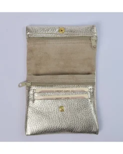 Portafoglio morbido compatto da donna in pelle dollaro metallizzato art 1722domelg