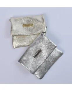 Portafoglio morbido compatto da donna in pelle dollaro metallizzato art 1722domelg
