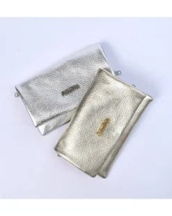 Portafoglio morbido da donna in pelle dollaro metallizzato art 1719domelg