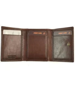 Portafoglio unisex a tre ante con portamonete in pelle vegetale  art 6kt024