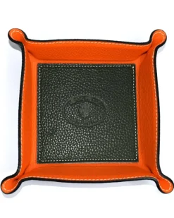 svuotatasche in pelle quadrato bicolore