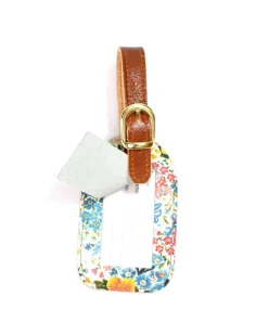Targhetta porta indirizzo per valigia in pelle blanc art 1837 logo oro BF