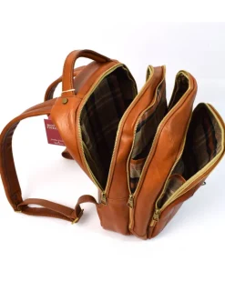 Zaino in pelle 3 scomparti e tasca davanti art 224055