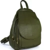 Zaino in pelle dollaro con pattina e cerniere art  12737