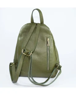Zaino in pelle dollaro con pattina e cerniere art 12737